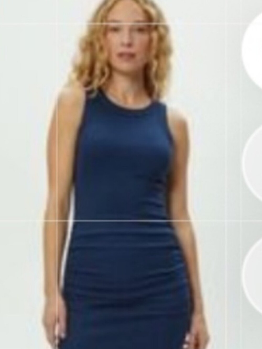 Michael Stars Wren Ribbed Midi Dress in Navy Blue | Size Large